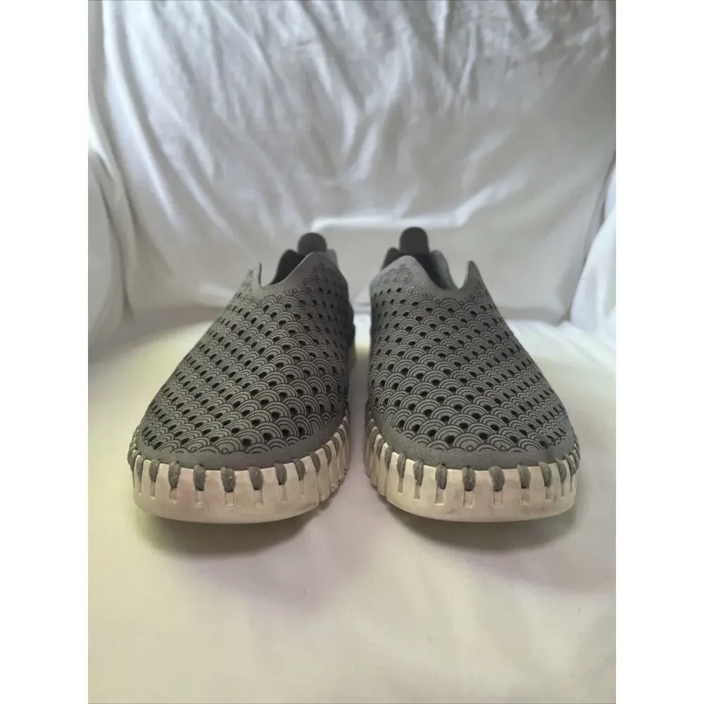 Ilse Jacobsen Tulip Perforated Slip-On Sneakers Gray Womens Size 40 10 Comfort